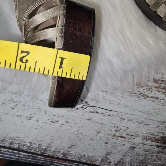 Stella McCartney Taupe Silk Wooden Heel Platform Pumps EU 38 - Picture 16 of 16